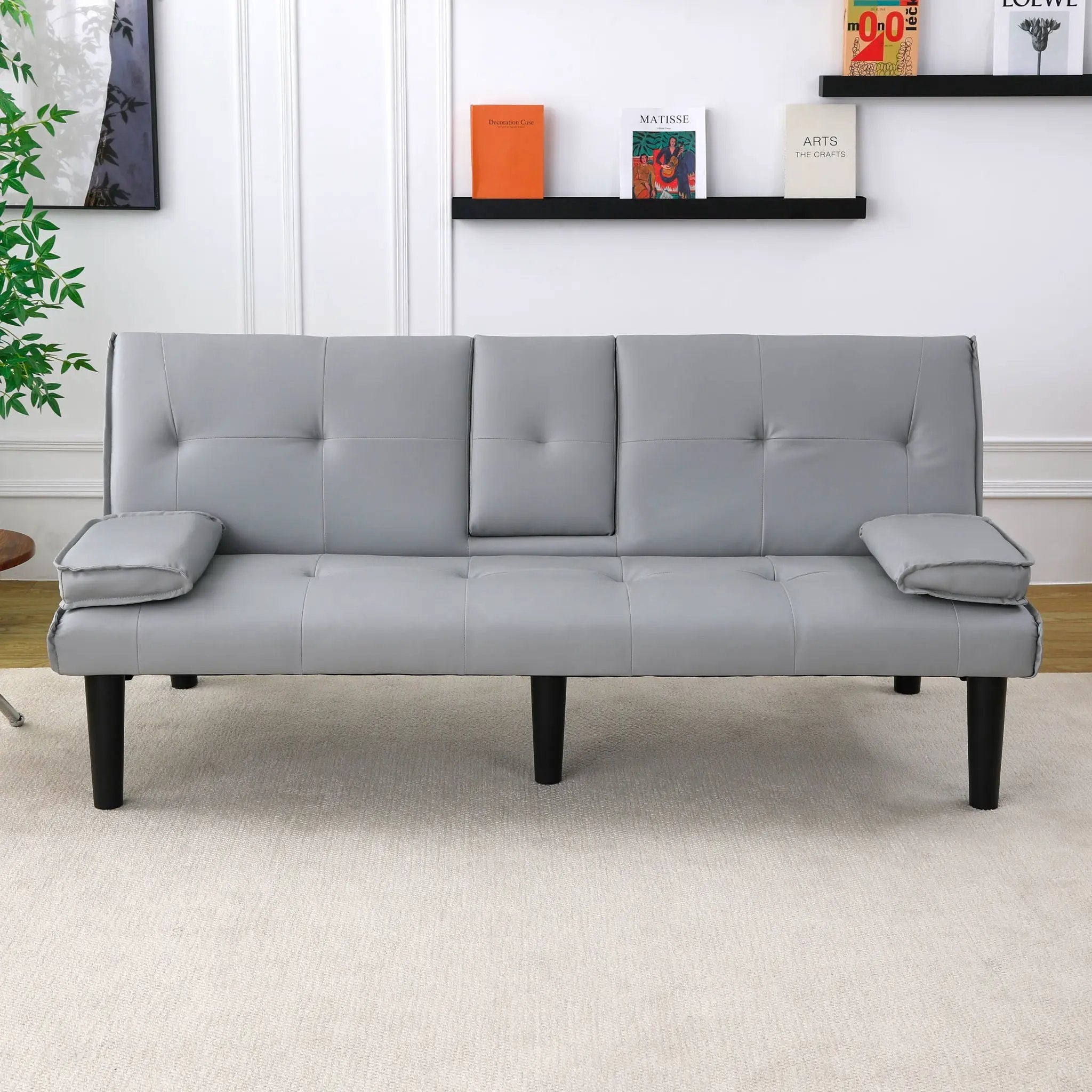Sofa Bed With Foldable Design And Cup Holder by HouseOfZazla