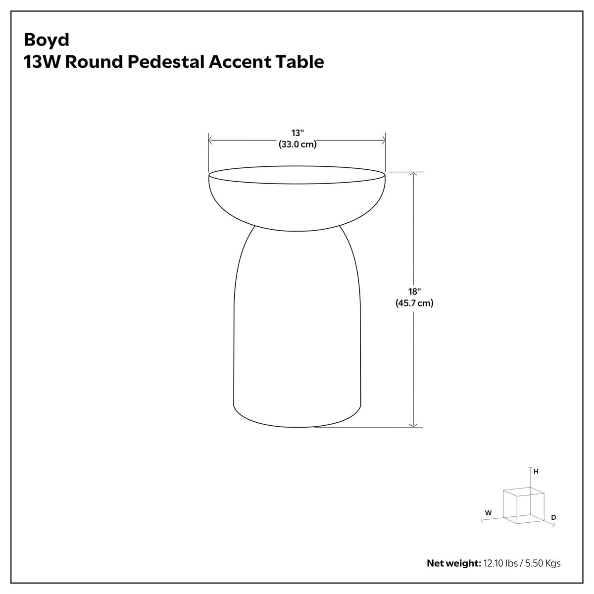 White Wash Accent Table with Sculptural Design - Boyd, photo 2 of 6