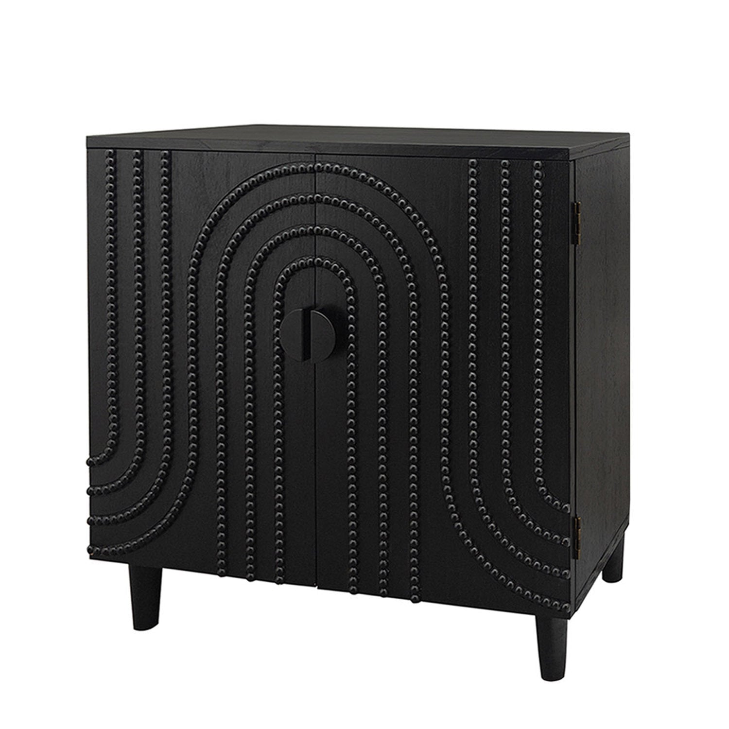 Modern Black Wood Storage Cabinet with Decorative Door by HouseOfZazla