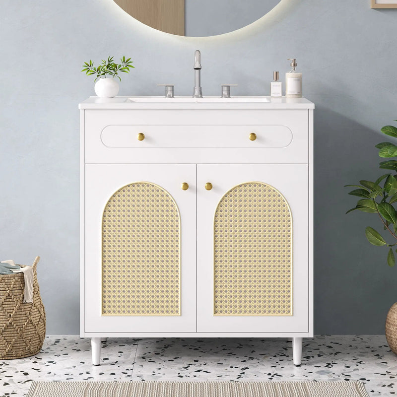 Modern Bathroom Vanity With Sink, Cabinet With Adjustable Shelf by Unique Piece Furniture