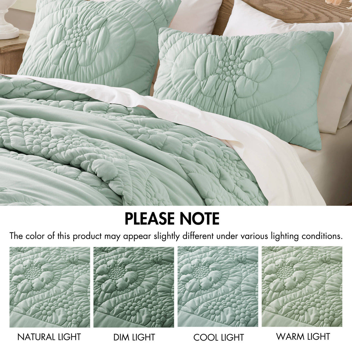 3-Piece Full/Queen Comforter Set with Soft Poly Jersey Fabric - Grey, photo 2 of 10