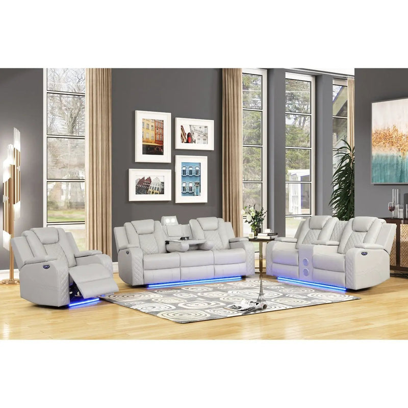 Benz - Power Recliner Set With LED Lighting And USB Charging by HouseOfZazla