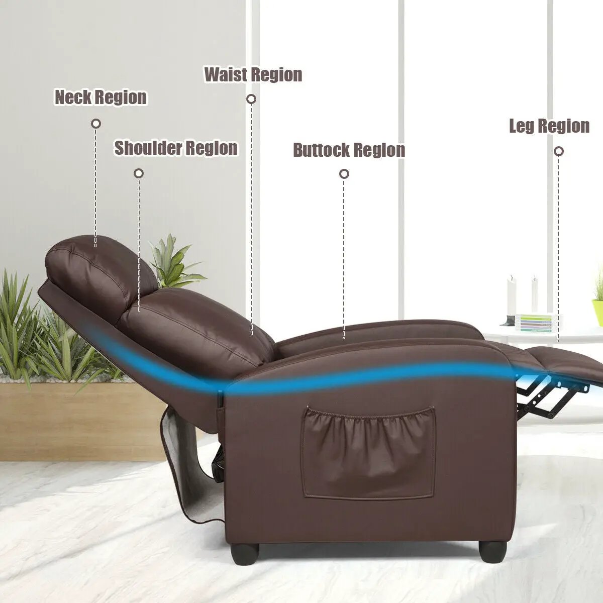 Recliner Sofa Wingback Chair with Massage Function by DirectDeals