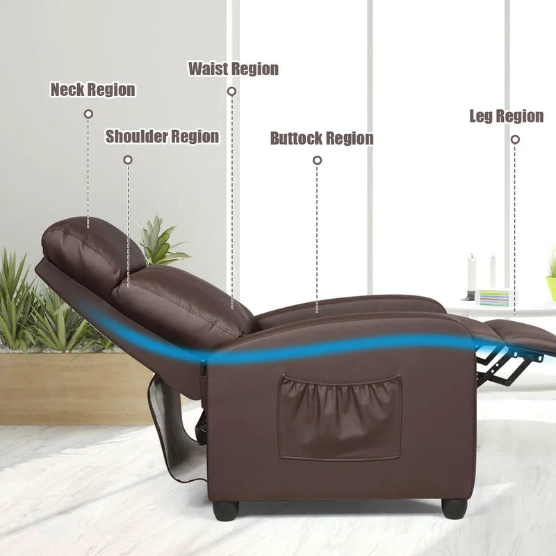 Recliner Sofa Wingback Chair with Massage Function by DirectDeals