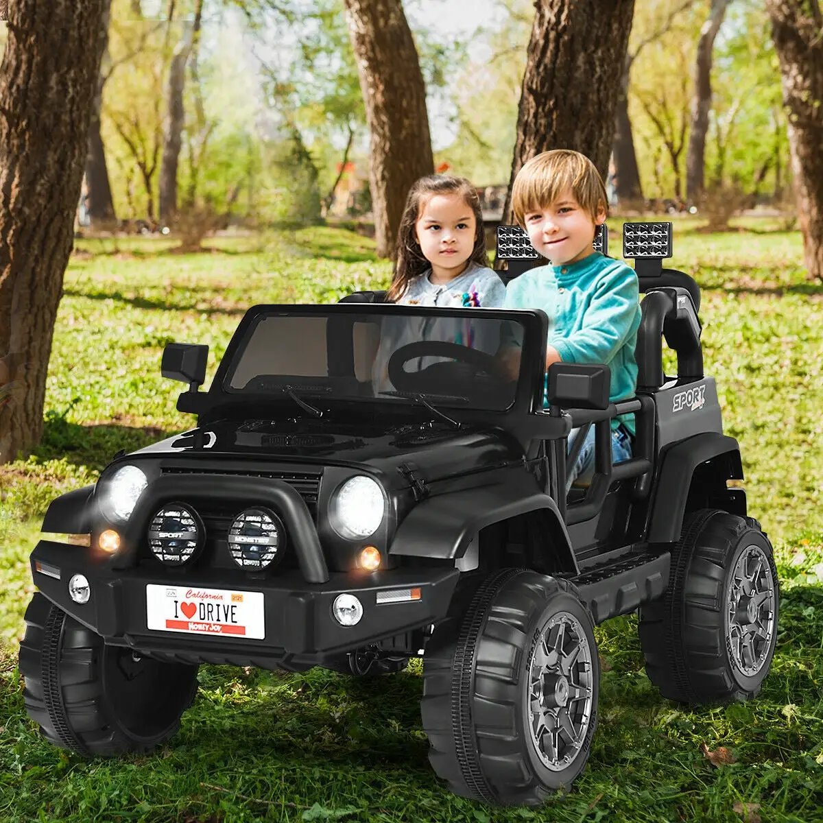 12V 2-Seater Ride on Car Truck with Remote Control and Storage Room by DirectDeals