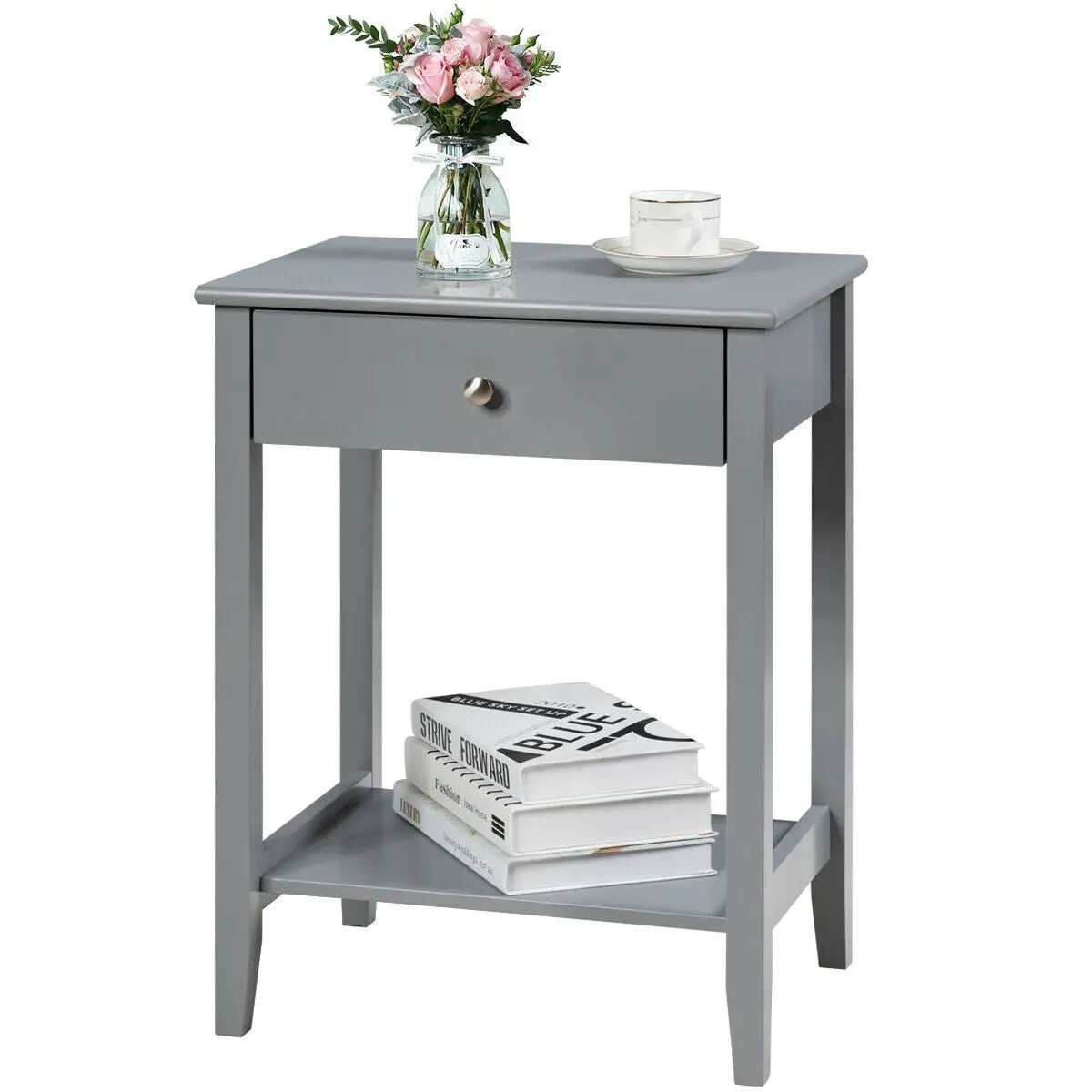 Wooden Nightstand End Table Storage Display by DirectDeals
