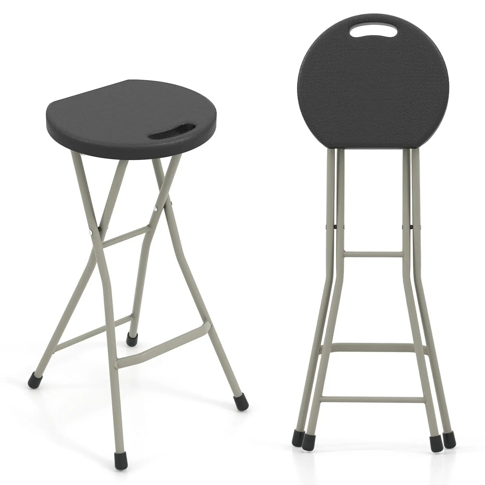 28 Inch Portable Folding Stools with 330lbs Limited Sturdy Frame by DirectDeals