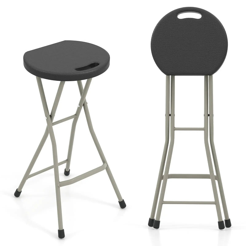 28 Inch Portable Folding Stools with 330lbs Limited Sturdy Frame by DirectDeals