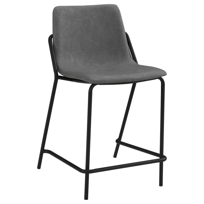 Counter Height Stools With Footrest (Set of 2) - Gray / Black by HouseOfZazla