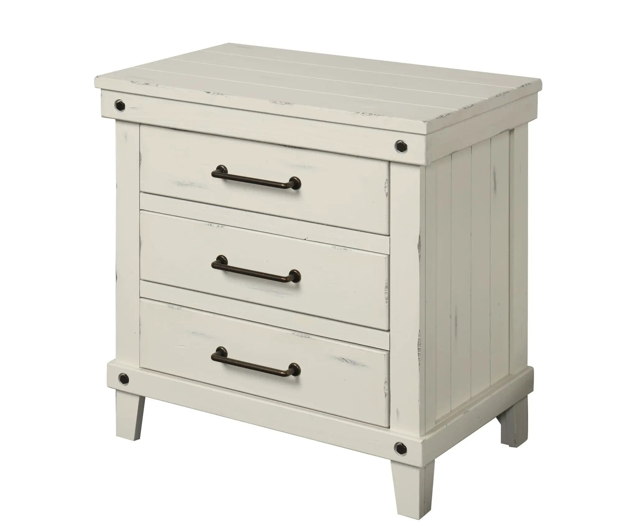 3 Drawer Elegant Nightstand - White by HouseOfZazla