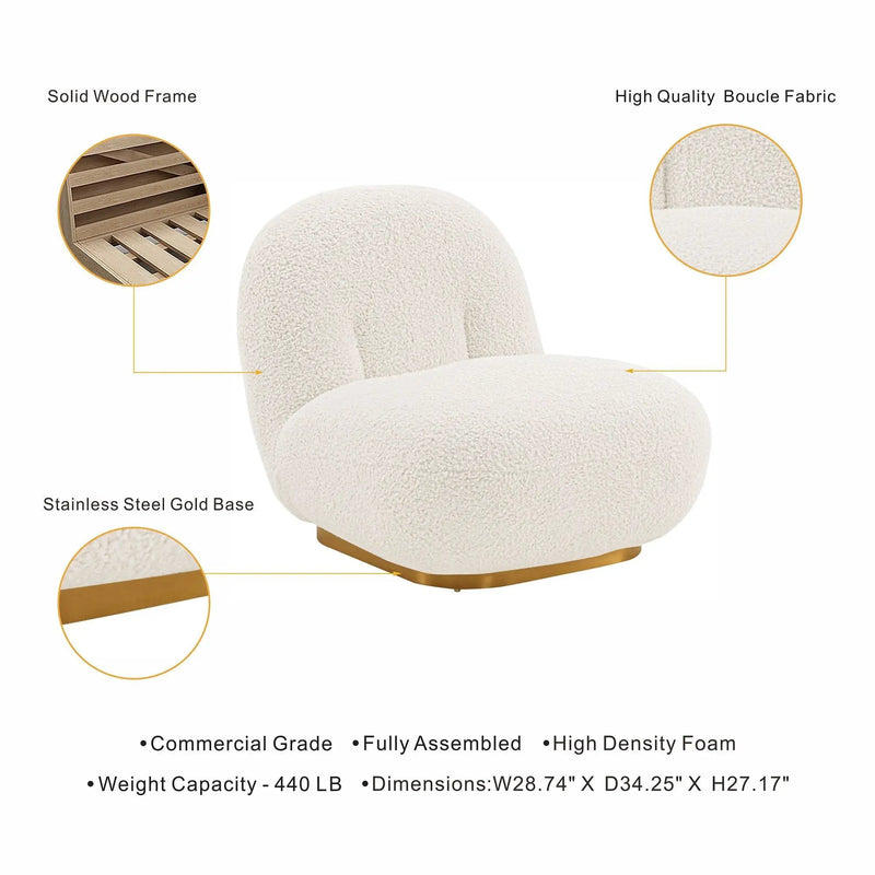 Edina - Lounge Accent Chair - White by HouseOfZazla
