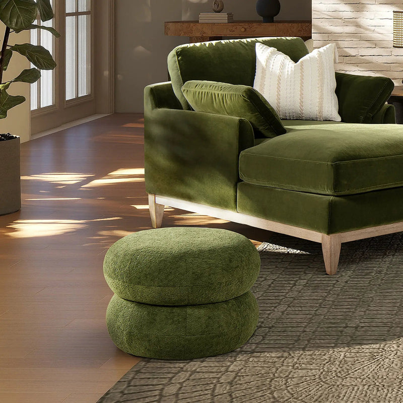 Nest - Low Round Upholstered Ottoman by HouseOfZazla