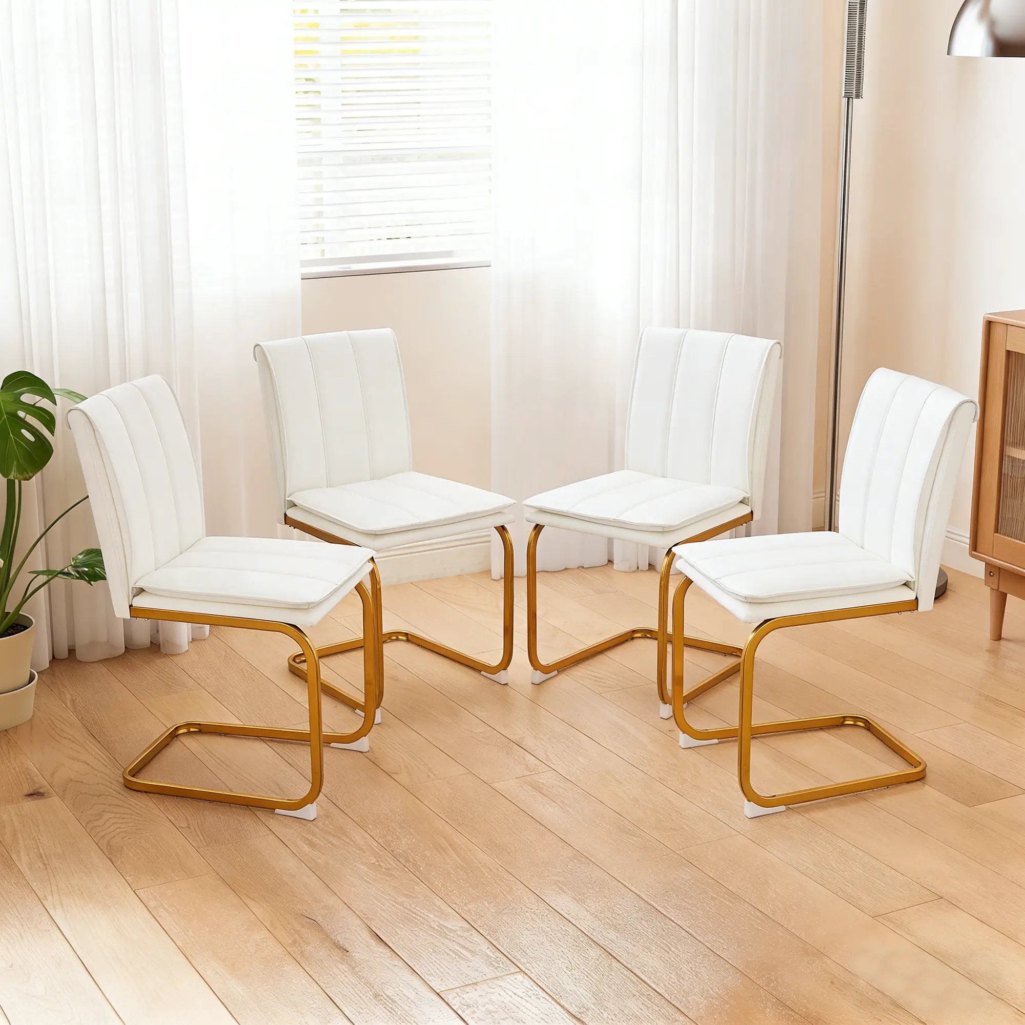 Modern Dining Chairs Set of 4, PU Leather by HouseOfZazla