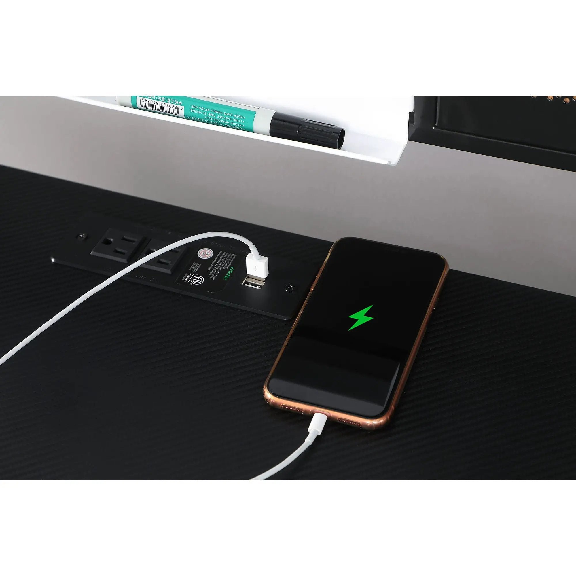 Darby - Writing Desk With USB Ports - Black by HouseOfZazla