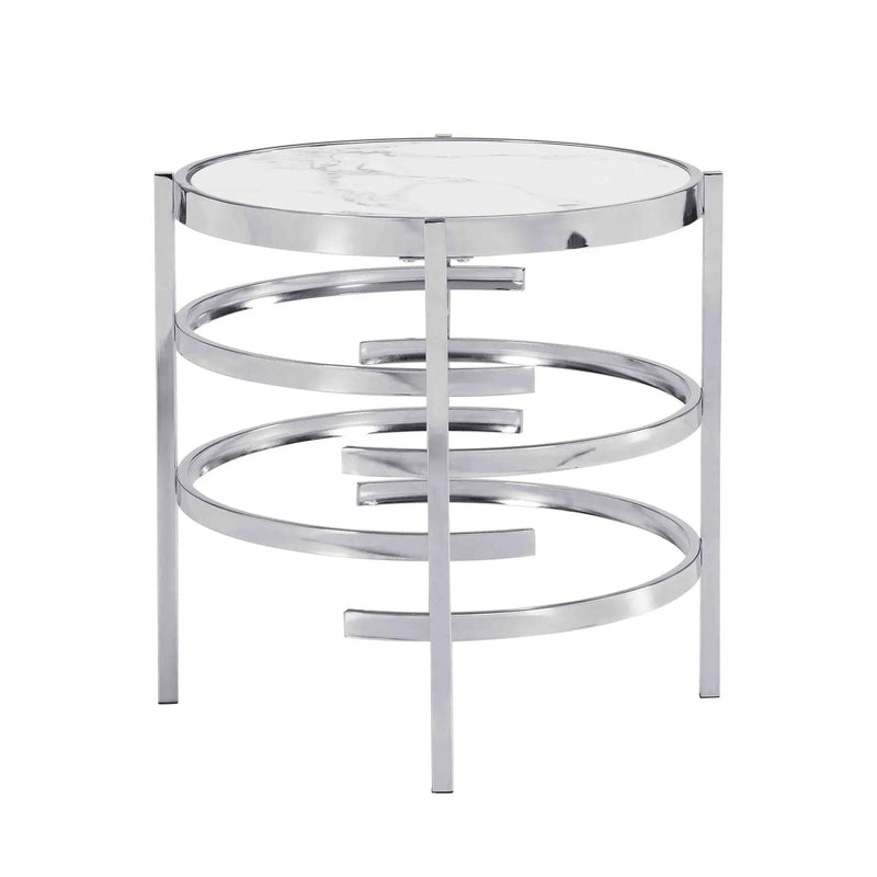 Elegant Round Table With Sintered Stone Top & Sturdy Metal Frame by Unique Piece Furniture