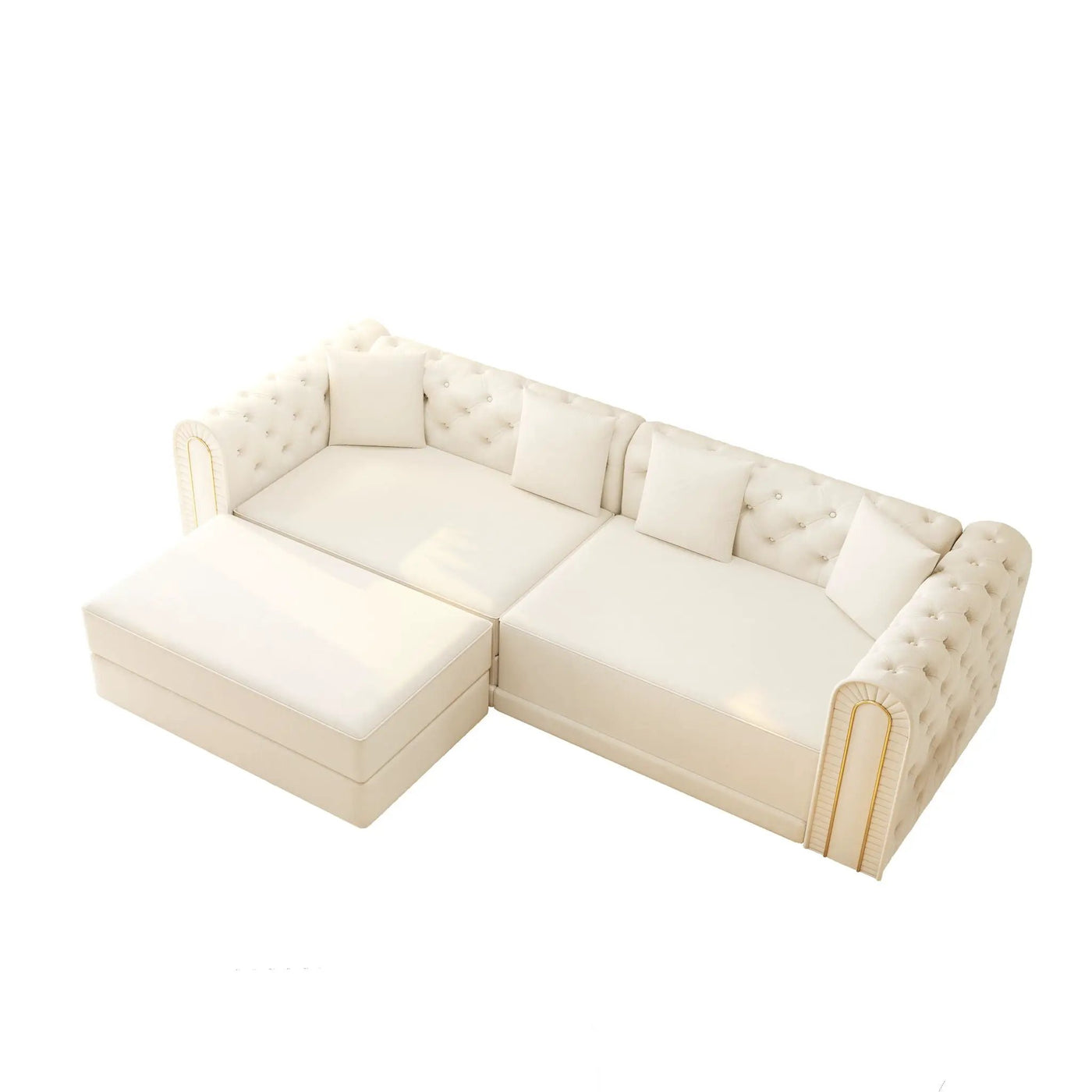 3-In-1 Convertible Sleeper Sofa With Movable Ottoman For Living Room by HouseOfZazla