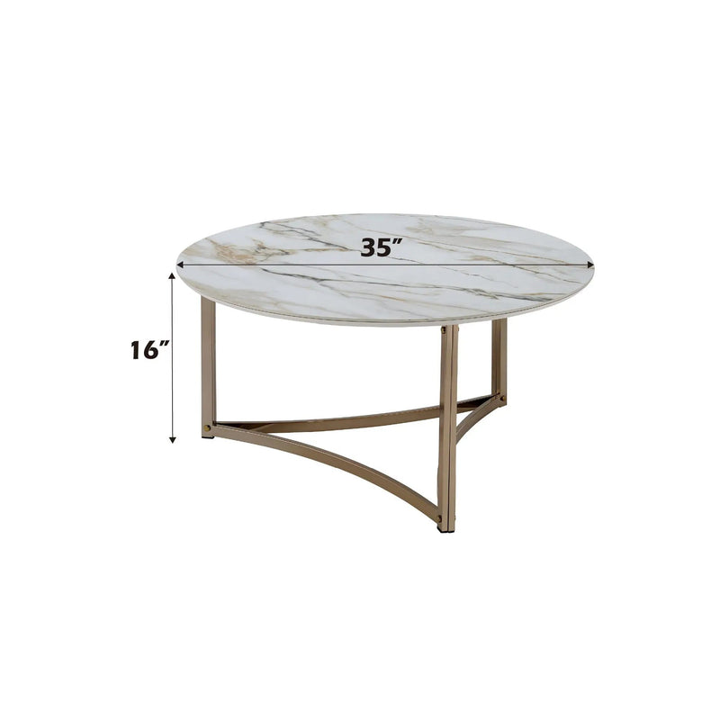 Aziz Sintered Stone Top Round Coffee Table by HouseOfZazla
