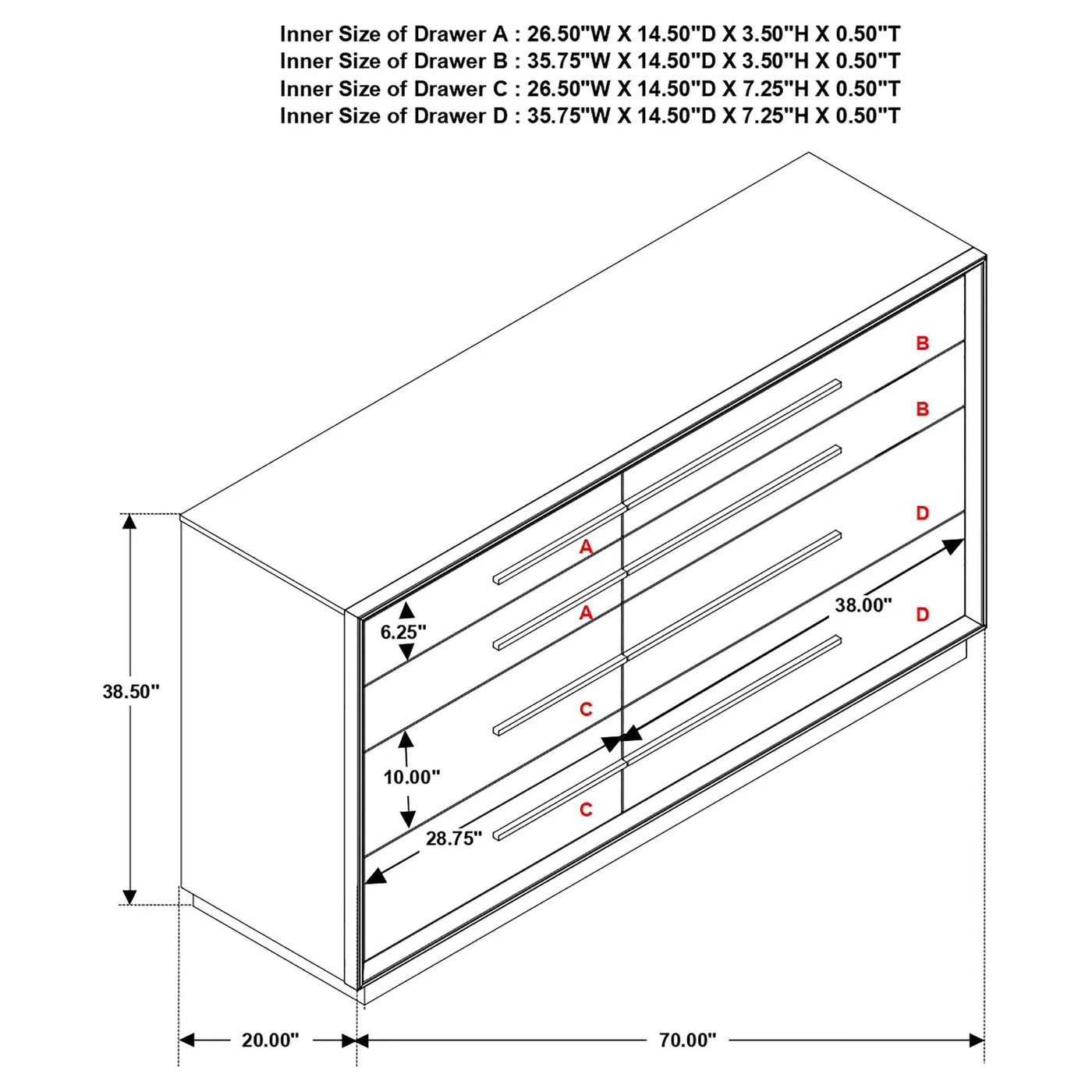 Prescott - 8 Drawer Dresser by HouseOfZazla