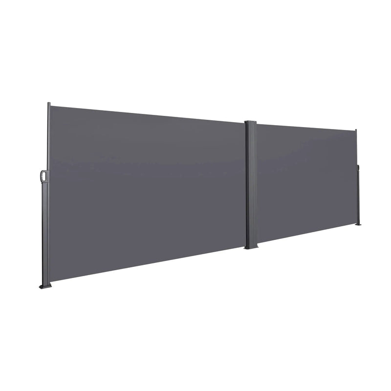 Retractable Side Awning, Waterproof & UV-Resistant, Privacy Screen Divider Roll Up Balcony - Gray by Unique Piece Furniture