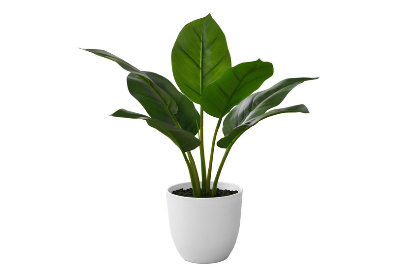 Aureum Artificial Indoor Plant with Real-Touch Leaves – White Pot, 17" Tall, photo 2 of 4