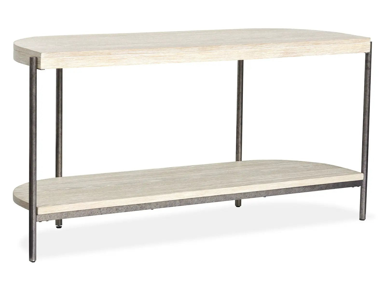 Jennings - Demilune Sofa Table - Edgecomb Gray And Weathered Antique Nickel by Unique Piece Furniture