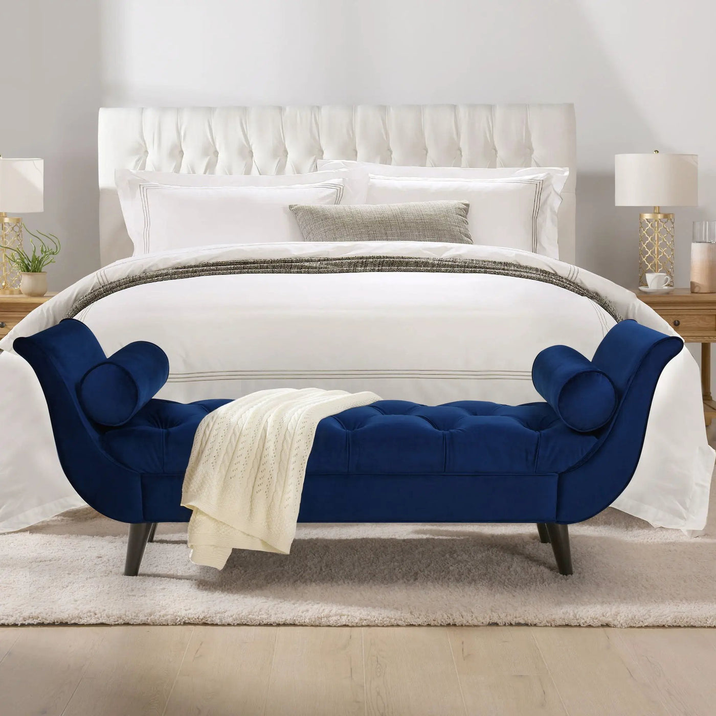 Alma - Tufted Flared Arm Entryway Bench by HouseOfZazla