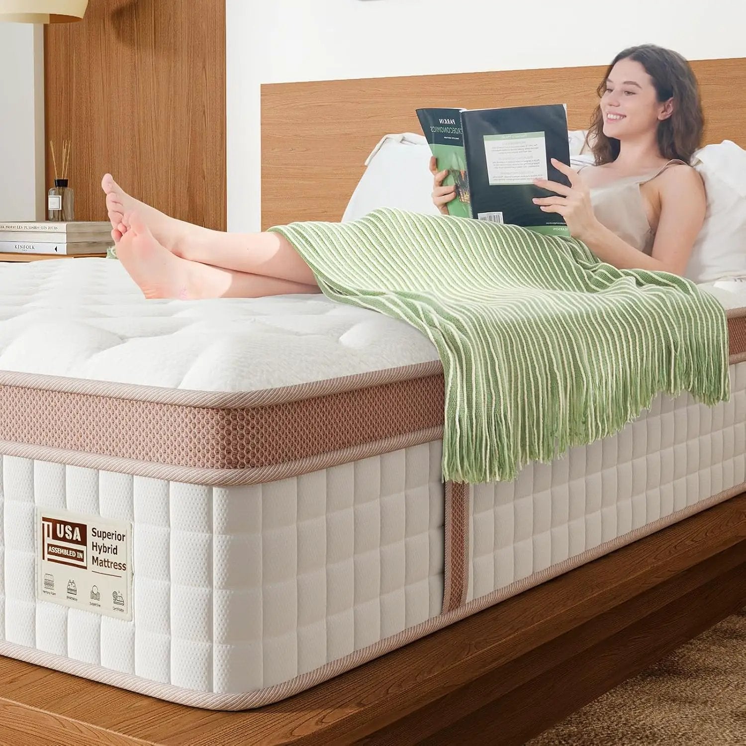 14 Inch Firm Hybrid Mattress – Queen Size by HouseOfZazla