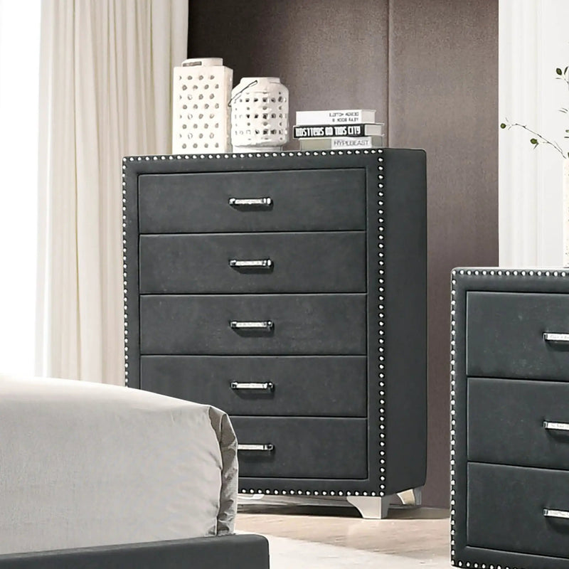 Melody 5-drawer Bedroom Chest Grey by Unique Piece Furniture