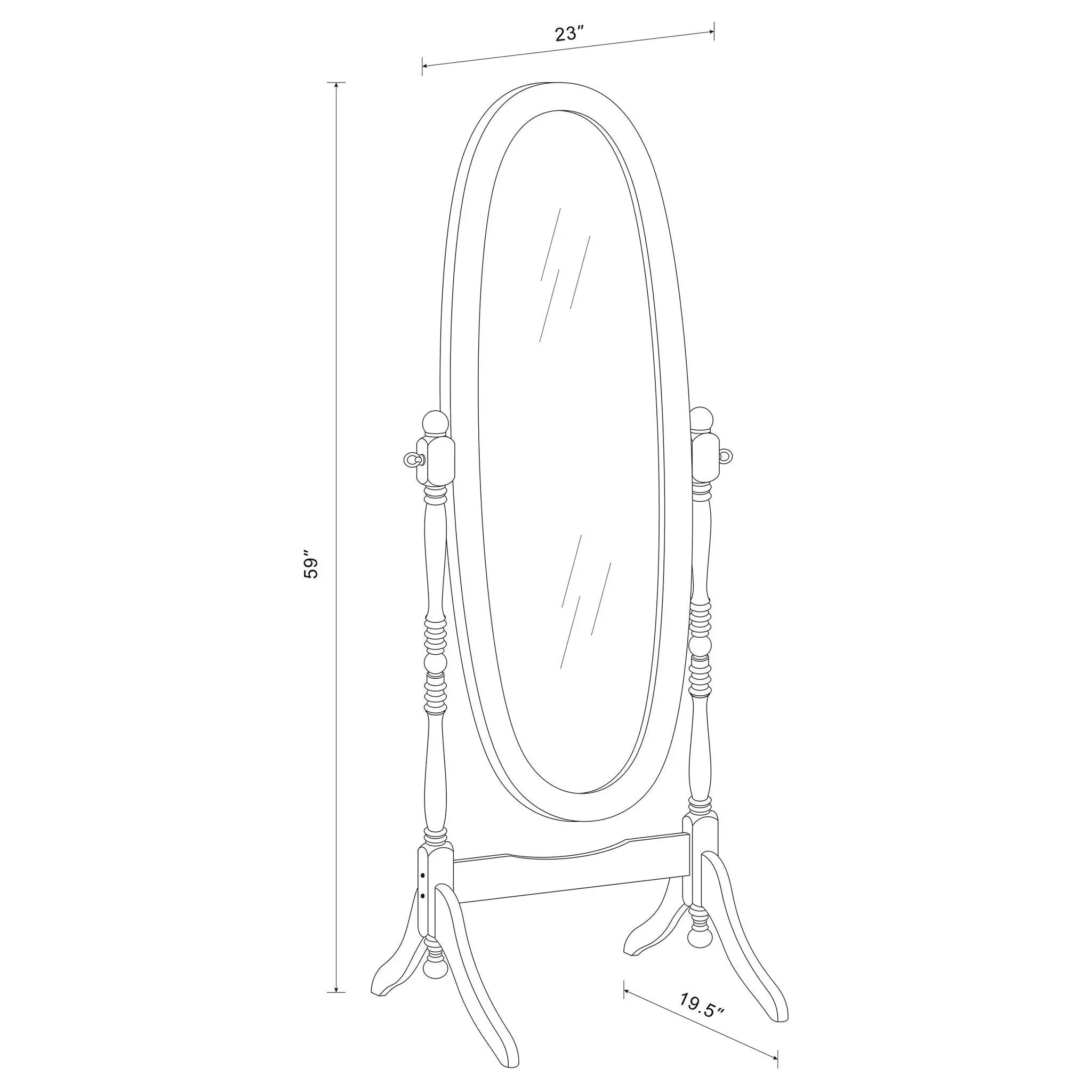 Foyet Wood Adjustable Full Length Cheval Mirror Merlot by Unique Piece Furniture