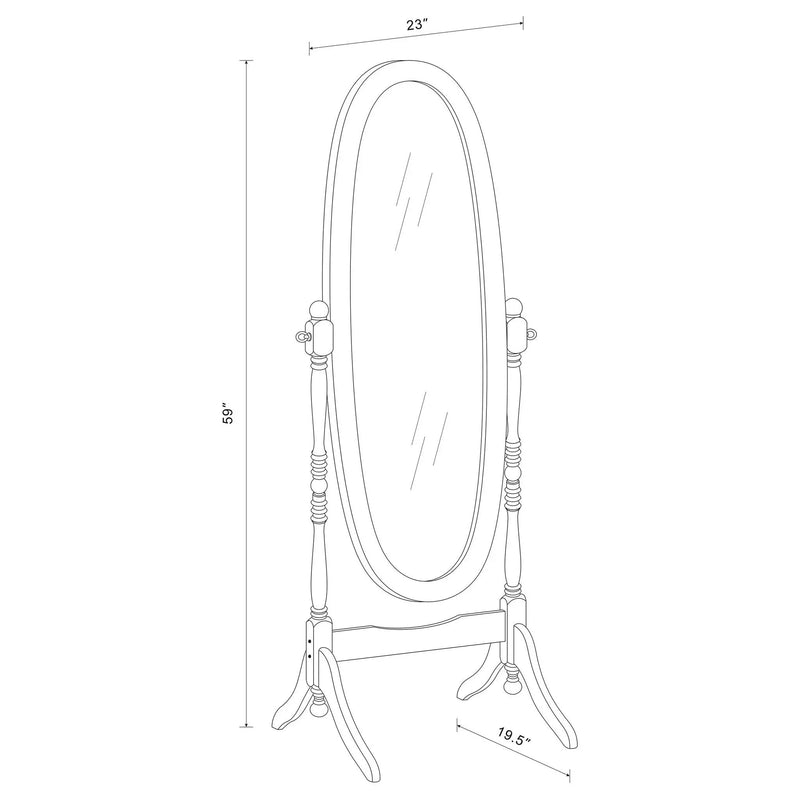 Foyet Wood Adjustable Full Length Cheval Mirror Merlot by Unique Piece Furniture
