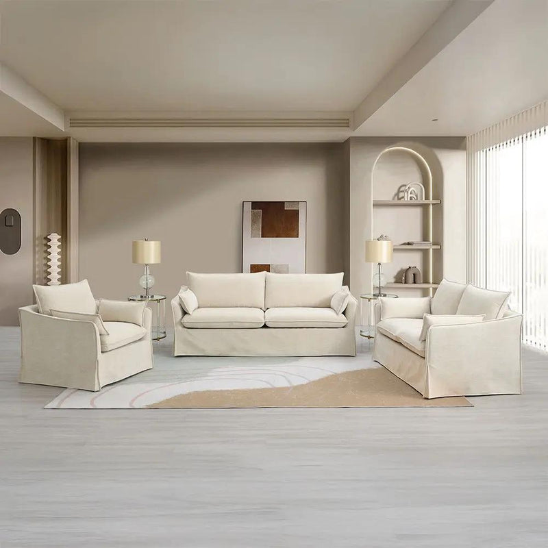 Shane - Sofa With 2 Pillows - Beige Linen by Unique Piece Furniture