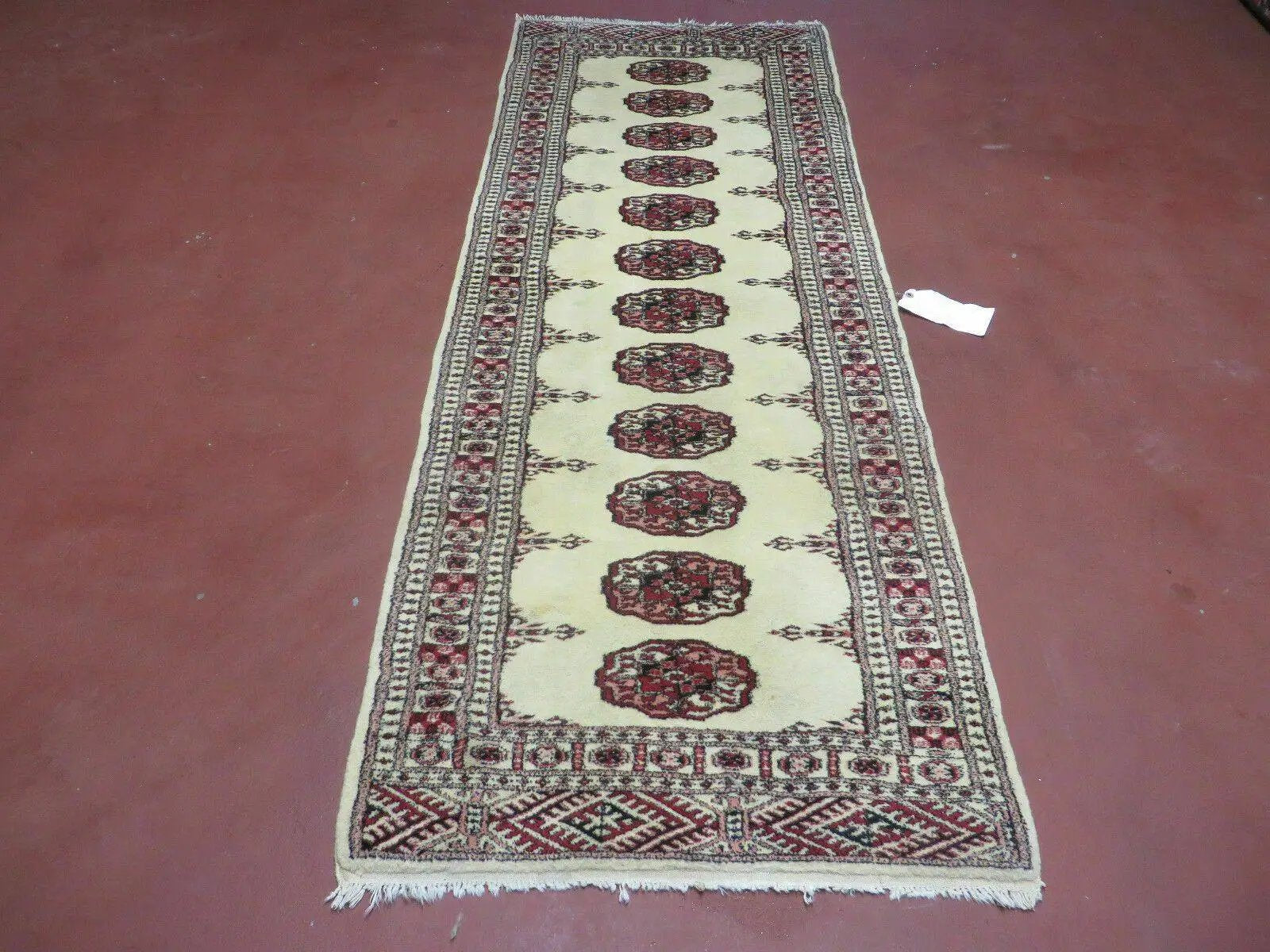 2' 7" x 7' Handmade Finely Knotted Pakistani Turkoman Bokhara Detailed Wool Rug by Jewel Rugs