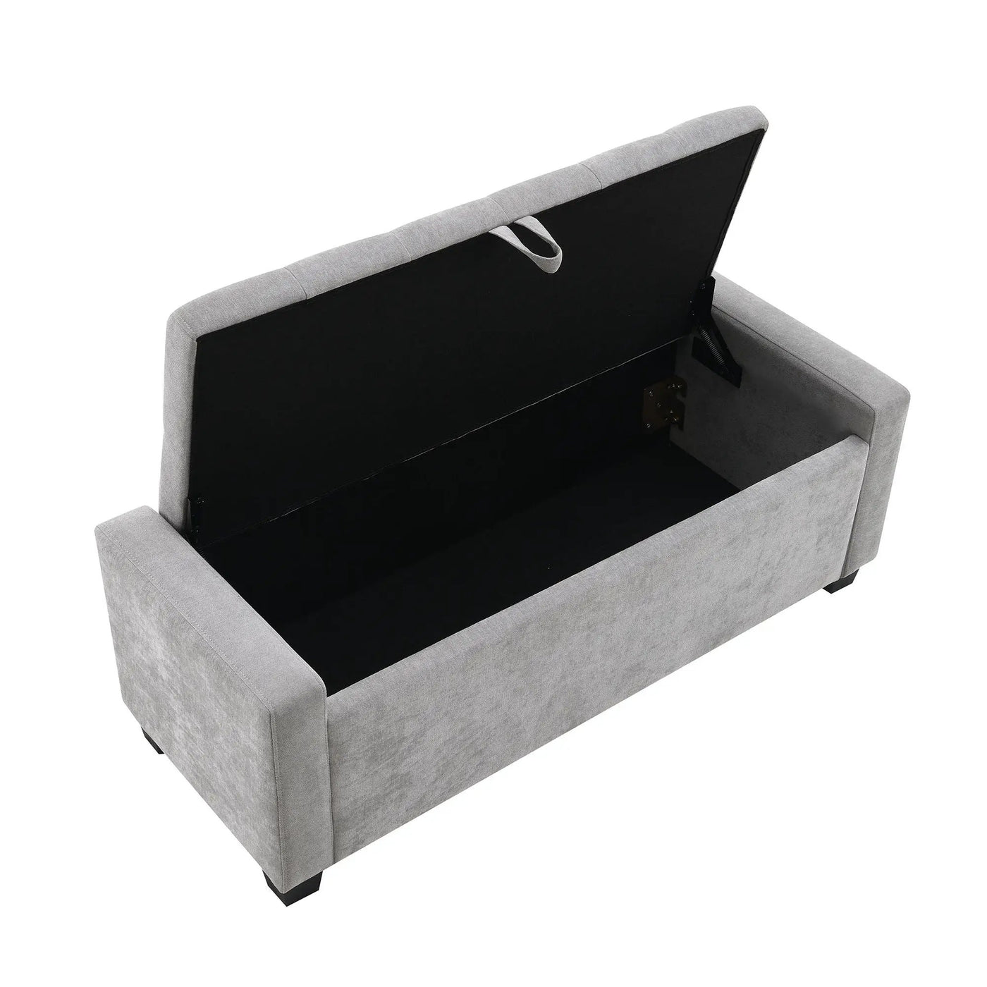 Upholstered Storage Ottoman Bench With Button Tufting And Safety Hinge by HouseOfZazla