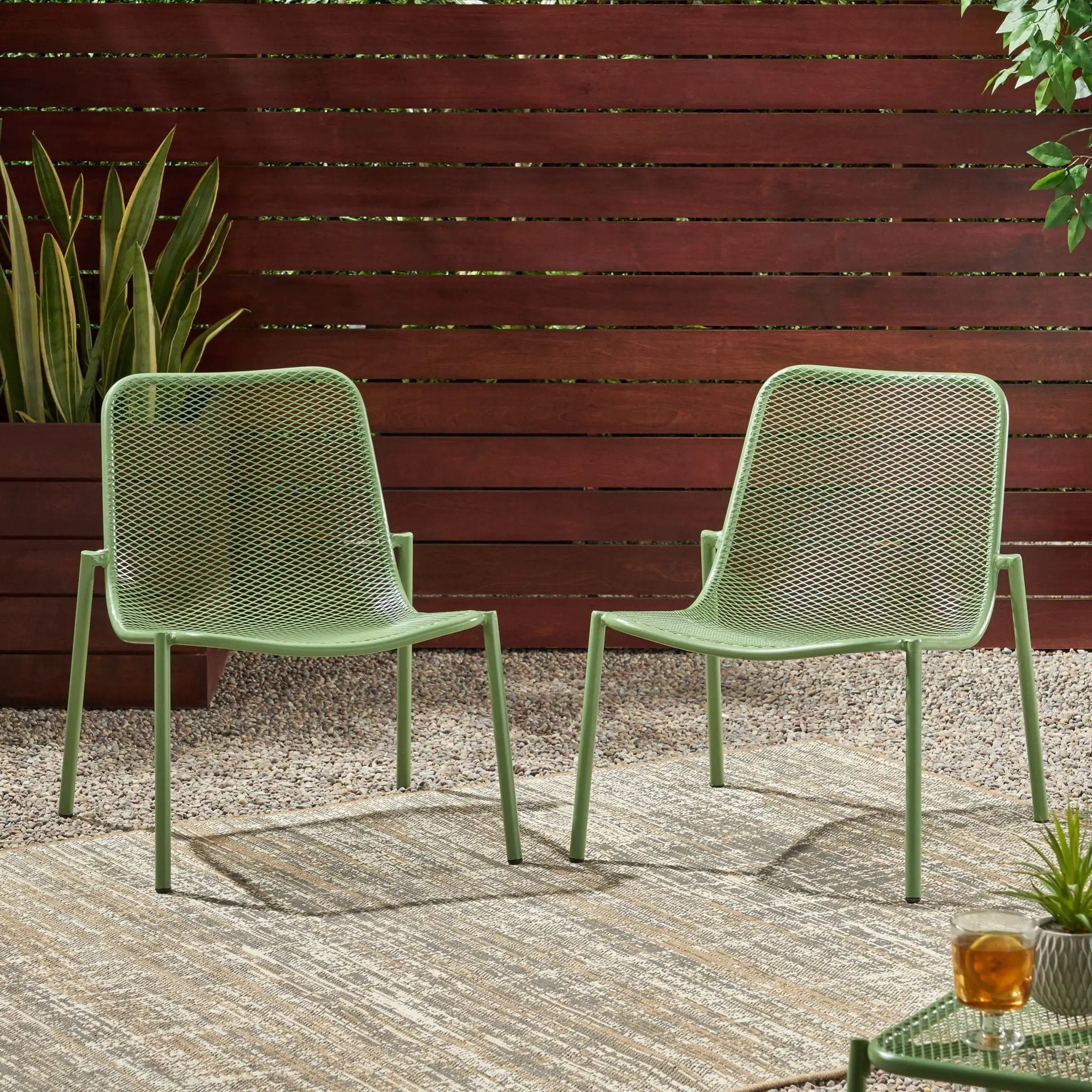 Outdoor Iron Chair With Mesh Design by HouseOfZazla