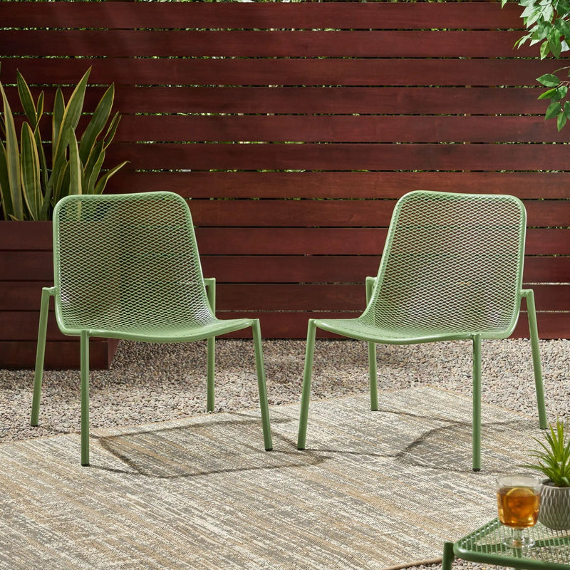 Outdoor Iron Chair With Mesh Design by HouseOfZazla