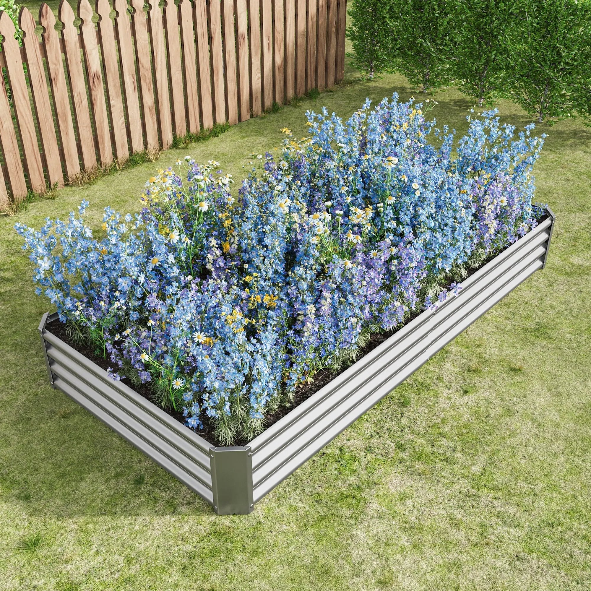 Raised Garden Bed Kit - Metal 7.6x3.7x0.98 ft by HouseOfZazla