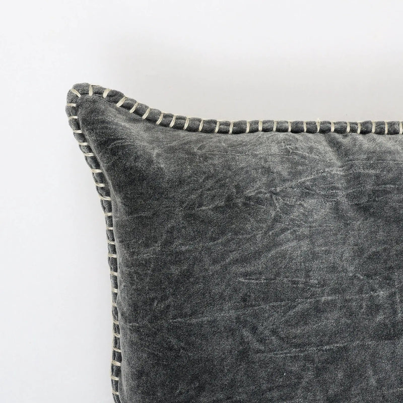 Olivia Stonewashed Velvet Pillow – 19" Square by HouseOfZazla