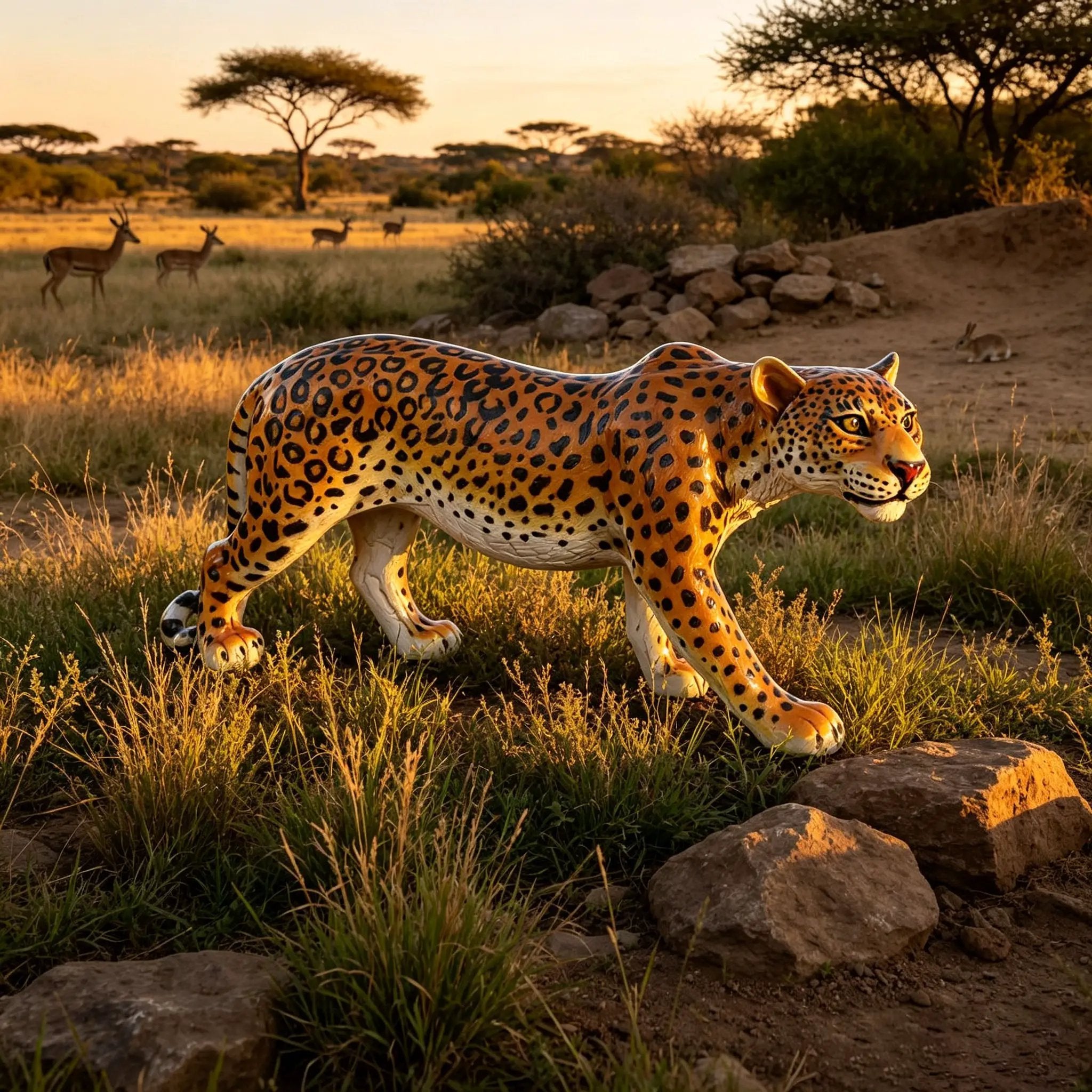 Realistic Leopard Garden Statue by HouseOfZazla