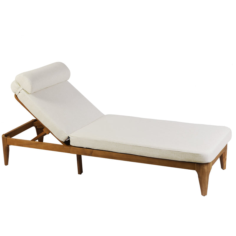 TOPMAX Acacia Wood Chaise Lounge by HouseOfZazla