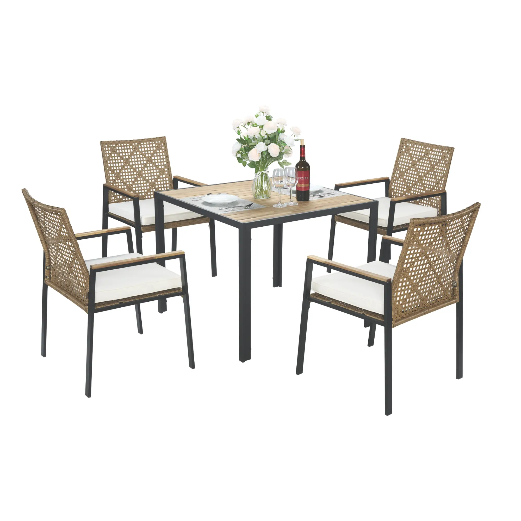 All Weather 5-Piece Patio Dining Table Set by HouseOfZazla