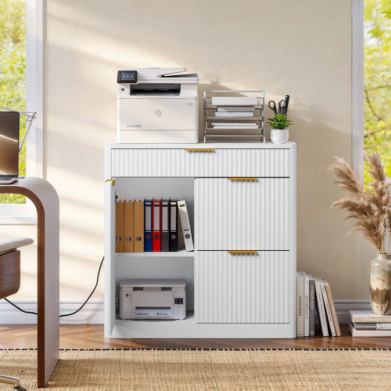 Freestanding Office File Cabinet with Built-in Charging Station by HouseOfZazla
