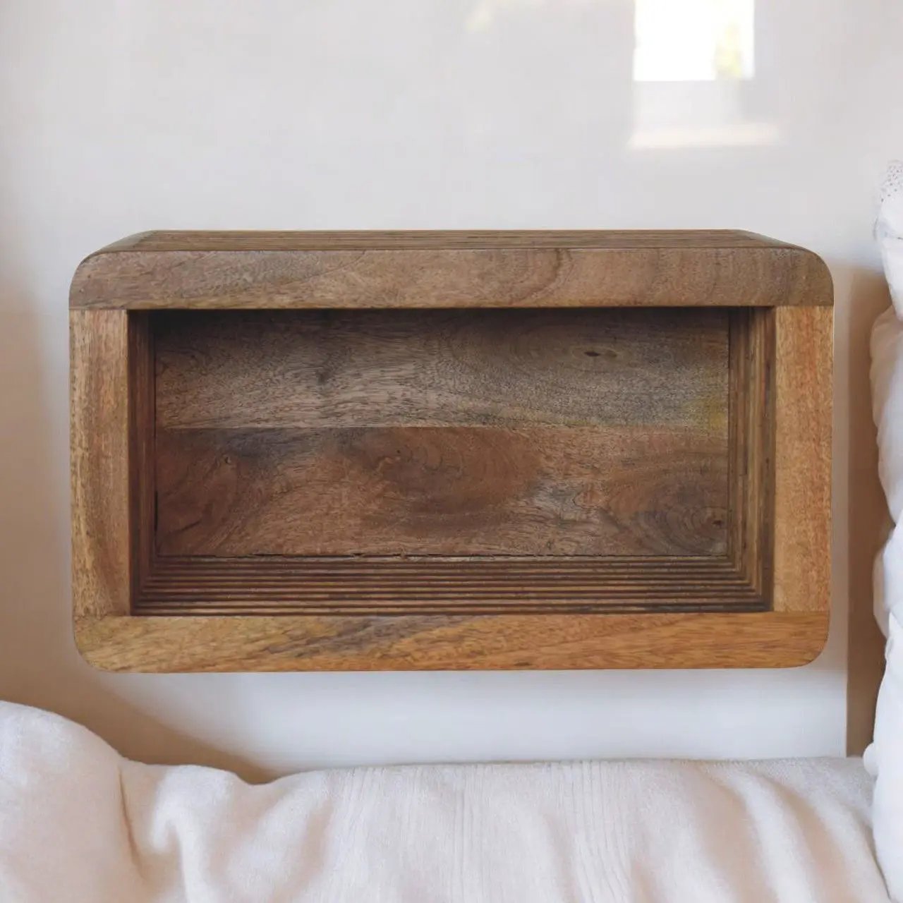 Soba - Wall Mounted Bedside Table - Beige by Unique Piece Furniture