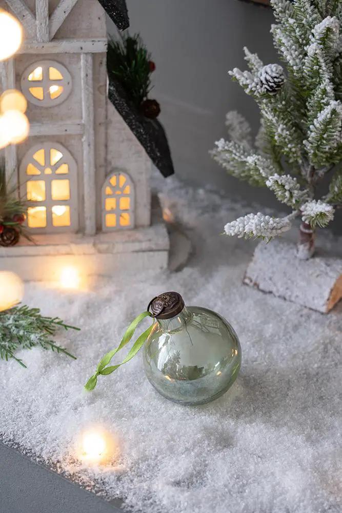 Long Neck Ball Ornaments, Glass Decorative Hanging Ball Christmas Tree Ornaments For Holiday Party Decorations (Set of 12) - Green by Unique Piece Furniture