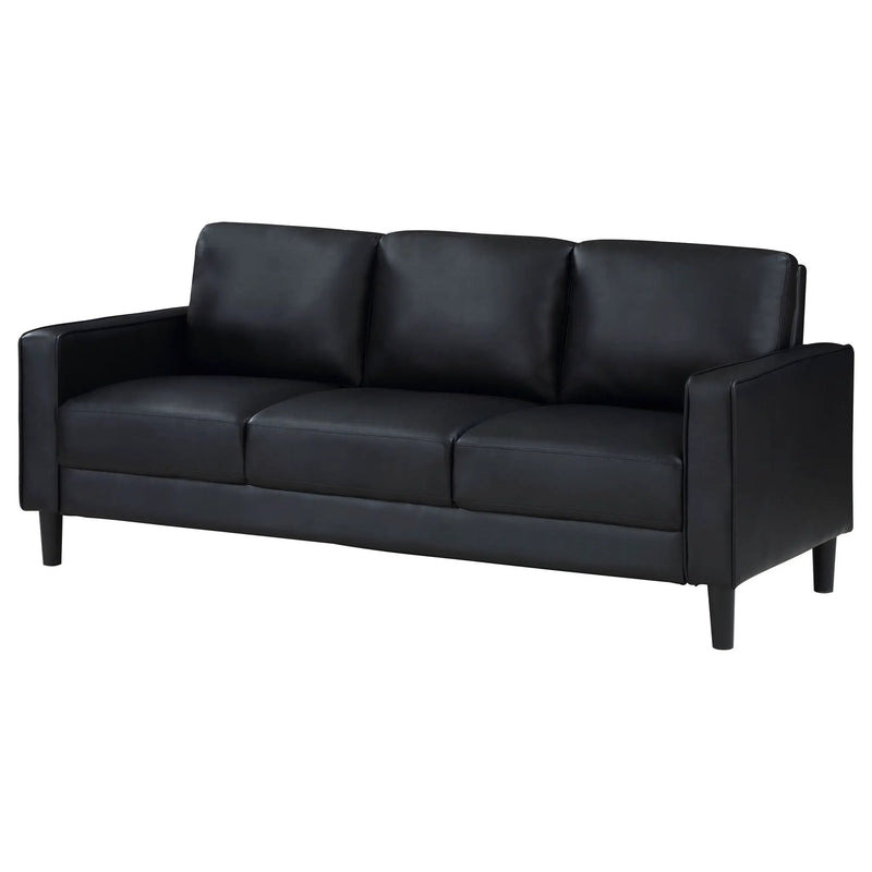 Ruth Upholstered Track Arm Sofa Black by Unique Piece Furniture