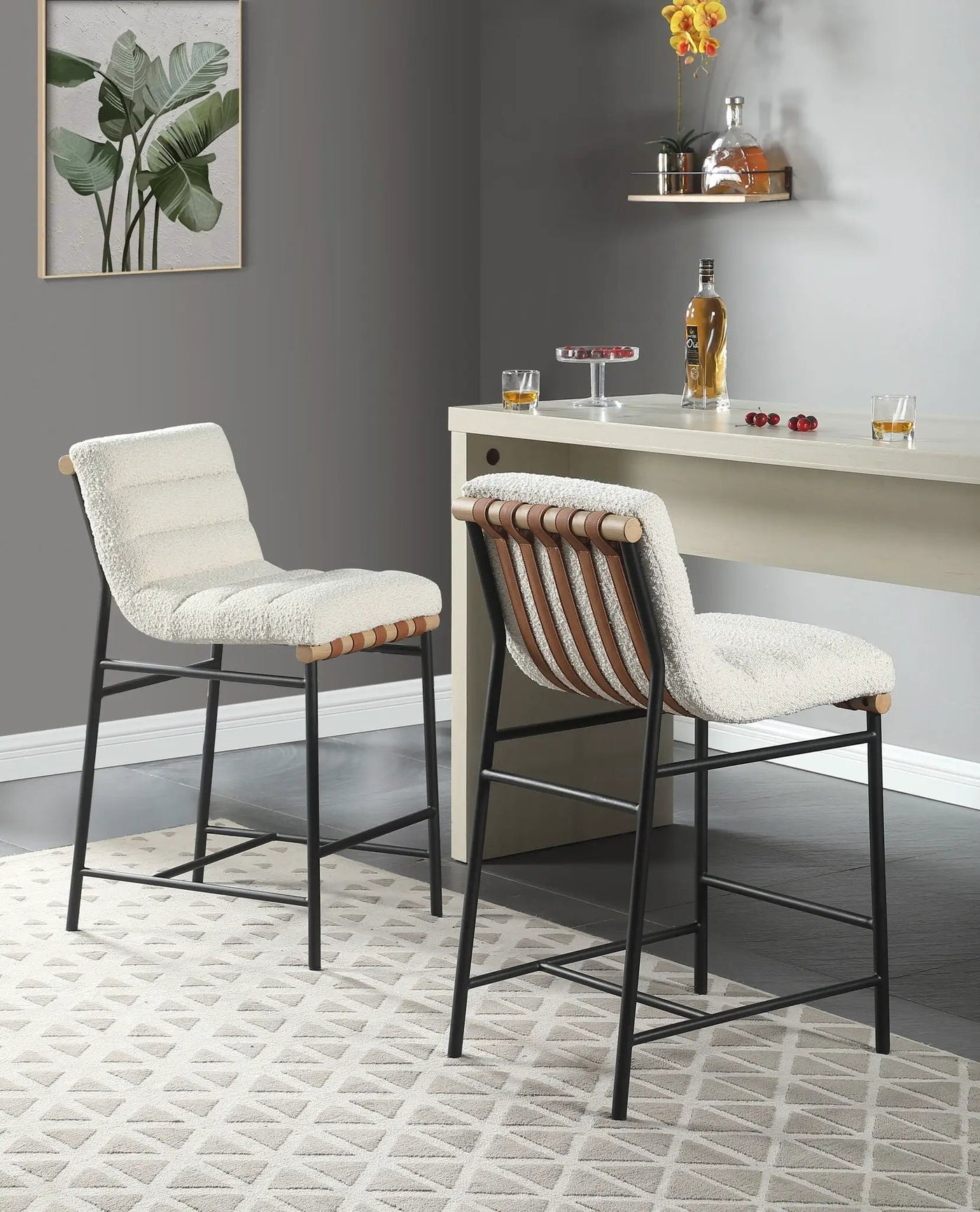 Lahni - 17" Boucle Fabric Counter Height Chair by HouseOfZazla
