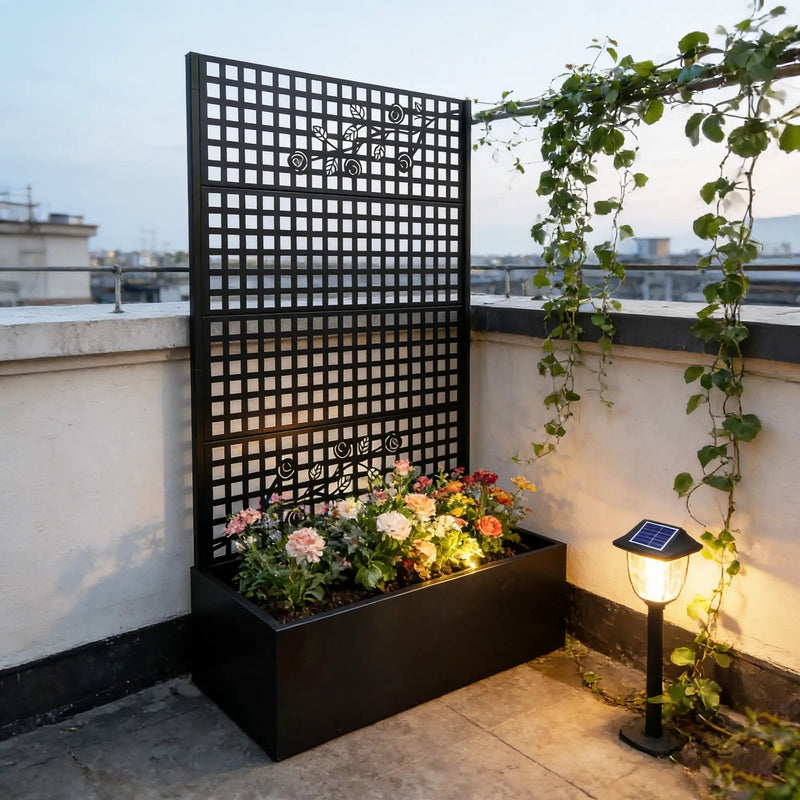 Metal Planter Box with Trellis by HouseOfZazla