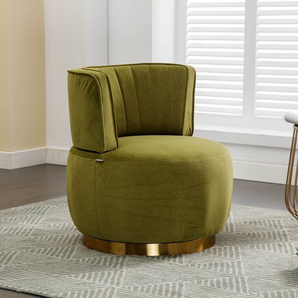 360 Degree Swivel Cuddle Barrel Accent Sofa Chair with Fluffy Upholstery - Multiple Colors, photo 9 of 25
