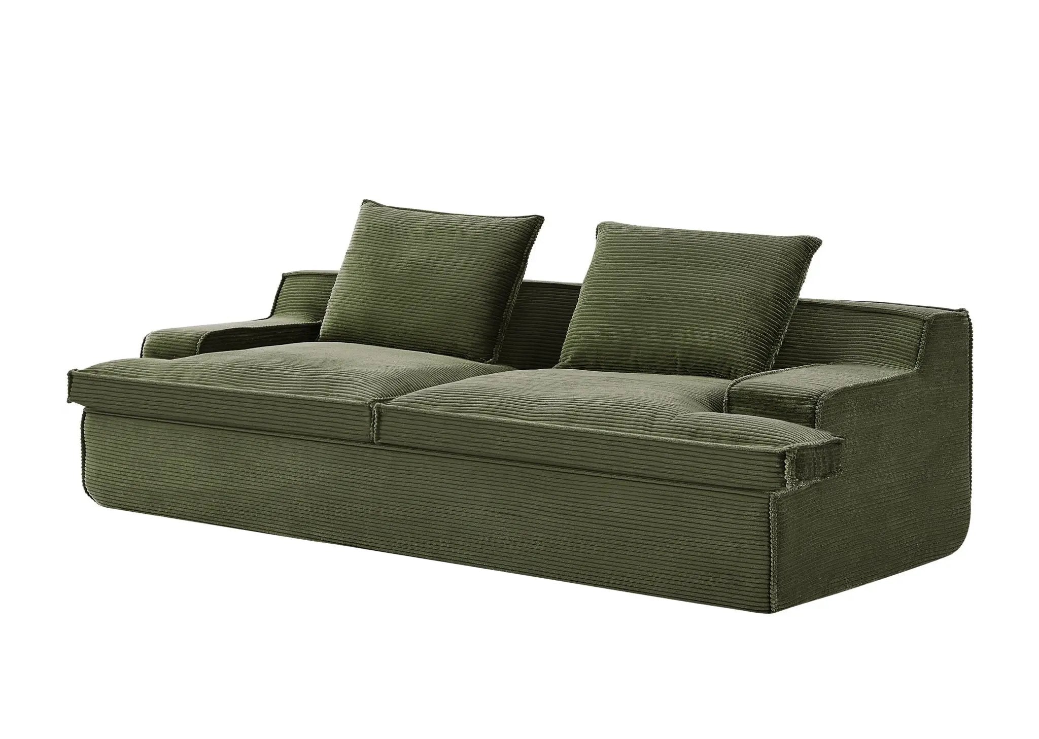 Nimbus - Oversized Full Foam 4 Seater Couch For Living Room Upholstered In Soft, Wide Armrests by HouseOfZazla