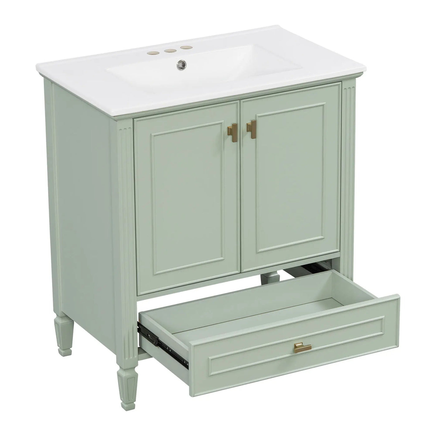 Freestanding Vanity With 1 Drawer & 2 Soft Close Doors With Door Mounted Storage by HouseOfZazla