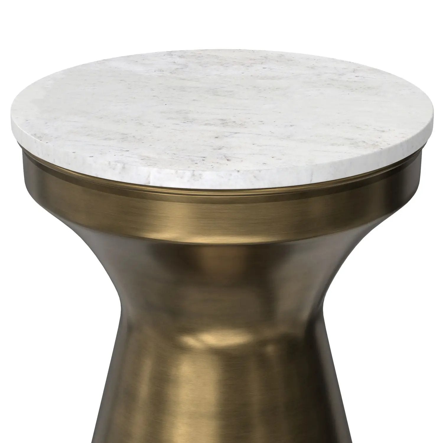 Raquel - Side Table - Antique Brass / White by Unique Piece Furniture
